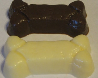 One dozen chocolate dog bones party favors