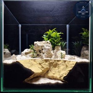 Burrow Tunnel Cave – Naturlig habitatdekor för akvarium, terrarium, fisk, räkor, reptiler – 3D-printad substratgömställe