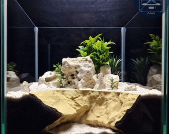 Burrow Tunnel Cave – Natural Habitat Decor for Aquarium, Terrarium, Fish, Shrimp, Reptile – 3D Printed Substrate Hideout