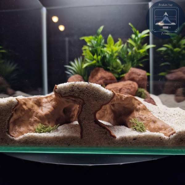 Reef Cave Aquarium and Terrarium Decor: for Fish Shrimp Reptile (Coral Style Hideout Tank Ornament) Hardscape 3D Printed Sculpture