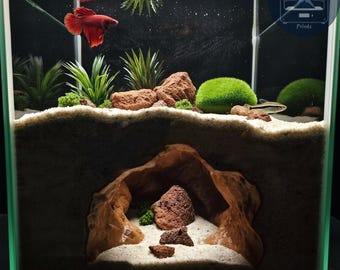 Twilight Cavern – 3D Printed Aquarium & Terrarium Hideout | Naturalistic Fish, Shrimp, Reptile Cave Decor