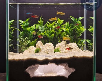 Canyonshade Aquarium Terrarium Cave Hideout for Fish Shrimp and Reptiles Natural Canyon Rock Style Tunnel Decor for Aquascaping Tanks