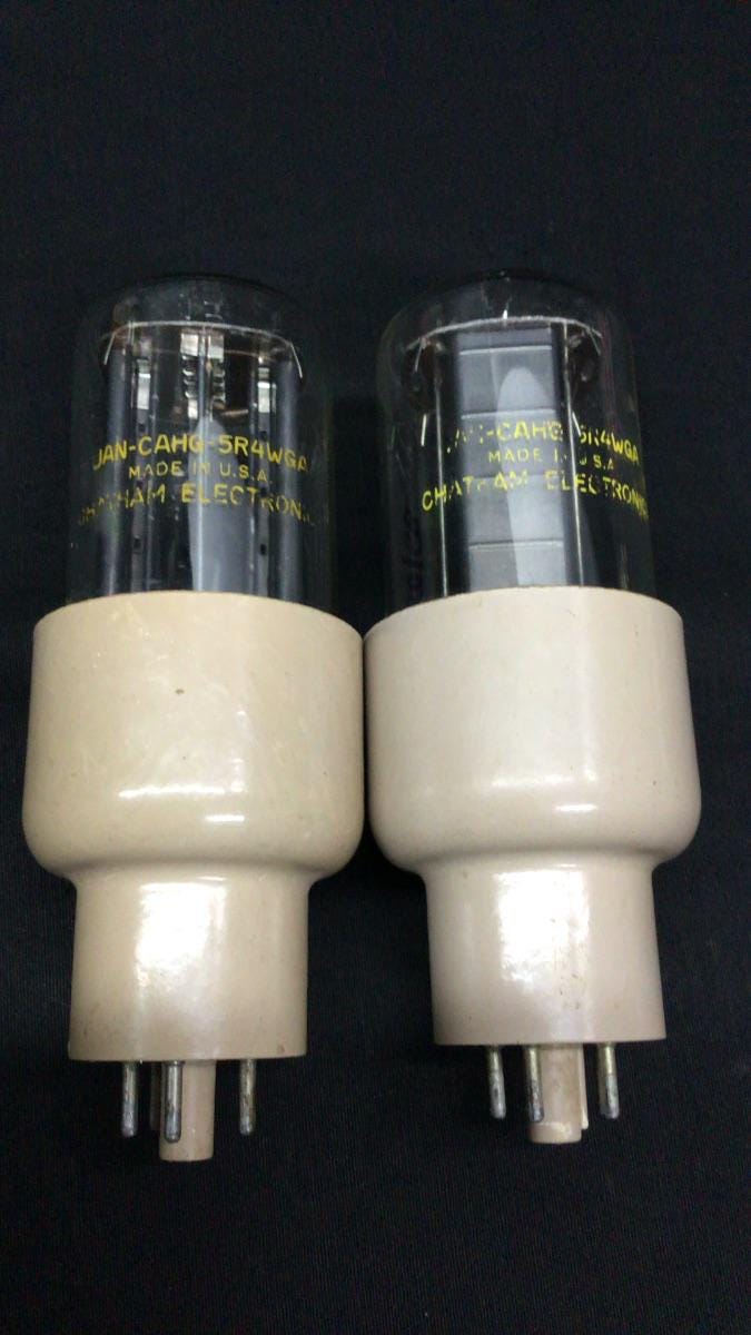 GREAT Pair Jan Cahg Chatham 5R4WGA Rugged 5R4 Rectifier Amp Vacuum