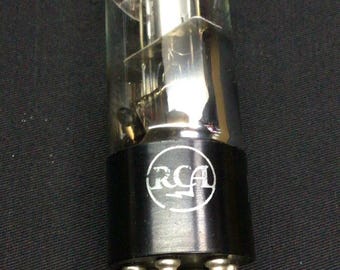 Lampa próżniowa RCA Radiotron 6U5 6G5 Magic Tuning Eye testowana na zielono H.9421