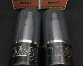 Ładna para lamp próżniowych 6V6GT Vintage Power Vacuum Tube firmy Sylvania (Delco Label) C.9500