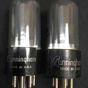 Pair CUNNINGHAM RCA 6V6GT Power Amplifier Vacuum Tubes Tested Vintage 3.5309