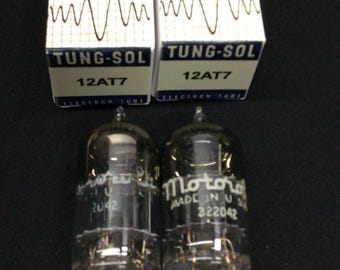マッチドペア TUNG Sol 12AT7 ECC81 ビンテージ ブラックプレート Dゲッター真空管 4.1379