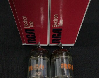 Lampy próżniowe NOS Matched Pair Rca 5963 (subwoofer 12AU7) z długą płytą, vintage, 7.9381