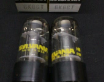PASSENDES PAAR Sylvania 6K6GT Verstärker Vintage Power Vakuumröhren Getestet D.9599