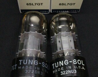 Para lamp próżniowych TUNG SOL 6SL7GT Tall Bottle Flat Plate Vintage, testowanych D.9493