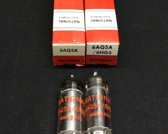 Paar NOS NIB National (slyvania made) 6AQ5A 6HE5 Radio Vakuumröhren E.9470