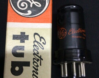 NOS GE 6SJ7 Metal Radio Amplifier Vintage Vacuum Tube Tested C.9571