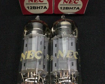 Matched Pair NEC 12BH7A Japan Vintage Audio Vacuum Tubes Test NOS 10.1361