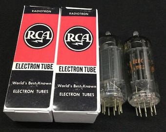 MATCHED PAIR Rca 6CG7 Black Plate Vintage Premium Audio Vacuum Tubes 10.9387