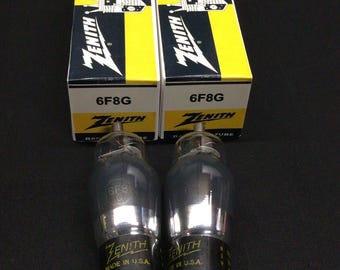 PASSENDES Paar Zenith 6F8G (6SN7 Sub *) T Schwarze Platten Audio Röhren E.9485