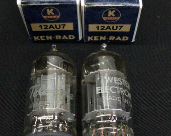 マッチドペア KEN RAD (ge) 12AU7 ピュータープレートホースシュー 真空管 10.1360