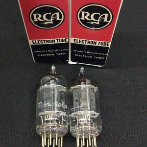 Matched Pair RCA 12AX7 (Moto Labeled) Black Plate Vacuum Tubes Test NOS 8.1400