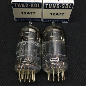 Paire de tubes à vide Tung Sol 12AT7 ECC81 Black Plate D Getter 8,9836