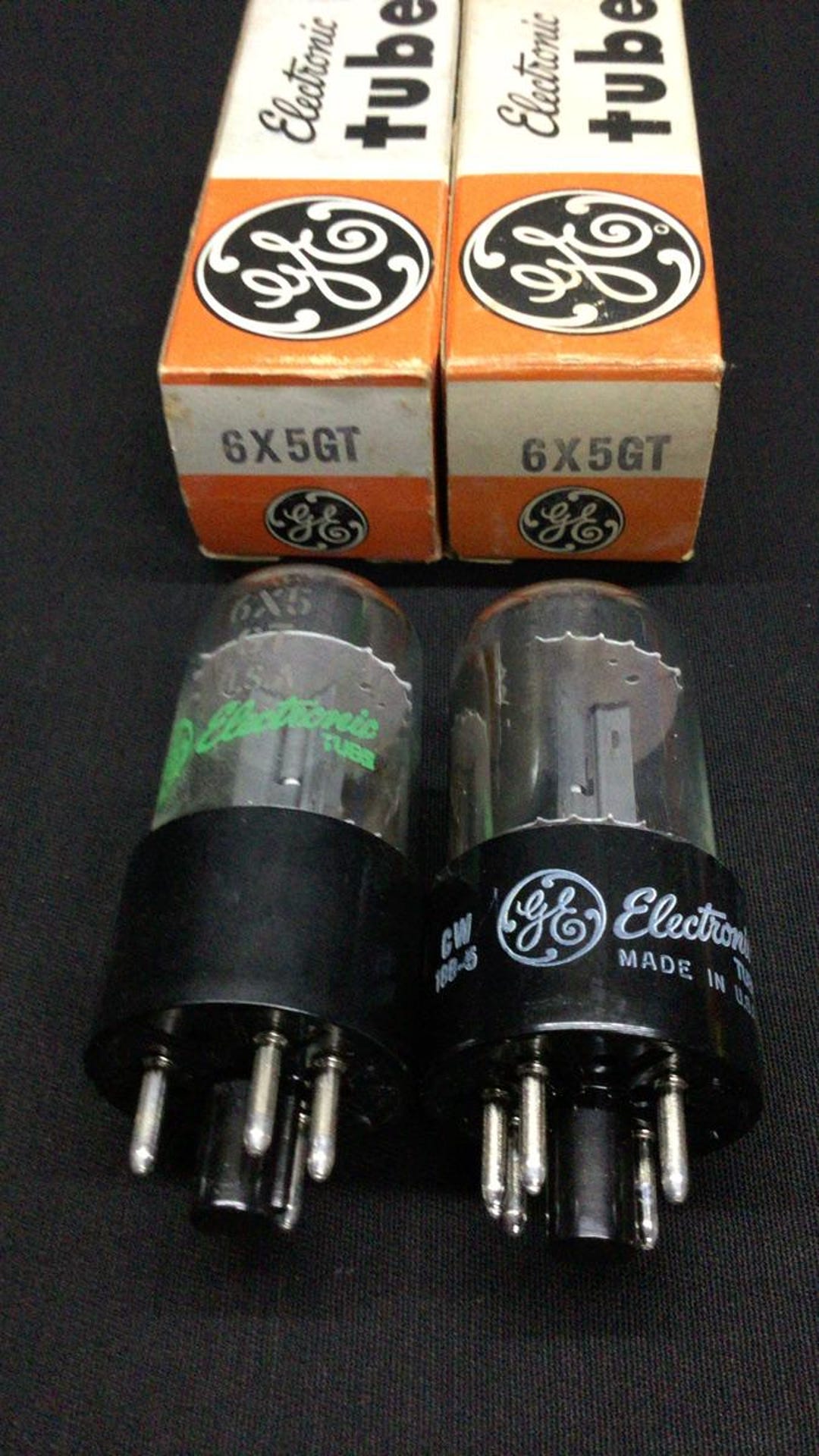 Ge Rectifier NOS PAIR Ge 6X5GT Rectifier Radio Audio Vacuum Tubes Vintage Tested F ...
