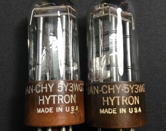 Pair CBS-Hytron 5Y3WGTA 6087 JAN Power Rectifier Vintage Vacuum Tubes Tested F.3410-D