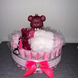 Schokoriegel Torte Yogurette Geschenk Handyhalter Bär Schlüsselanhänger Geburt