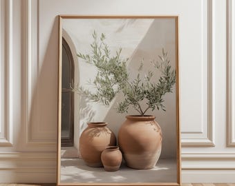 Olive Tree Print: Terracotta Pot Mediterranean Wall Art (Digital Download)