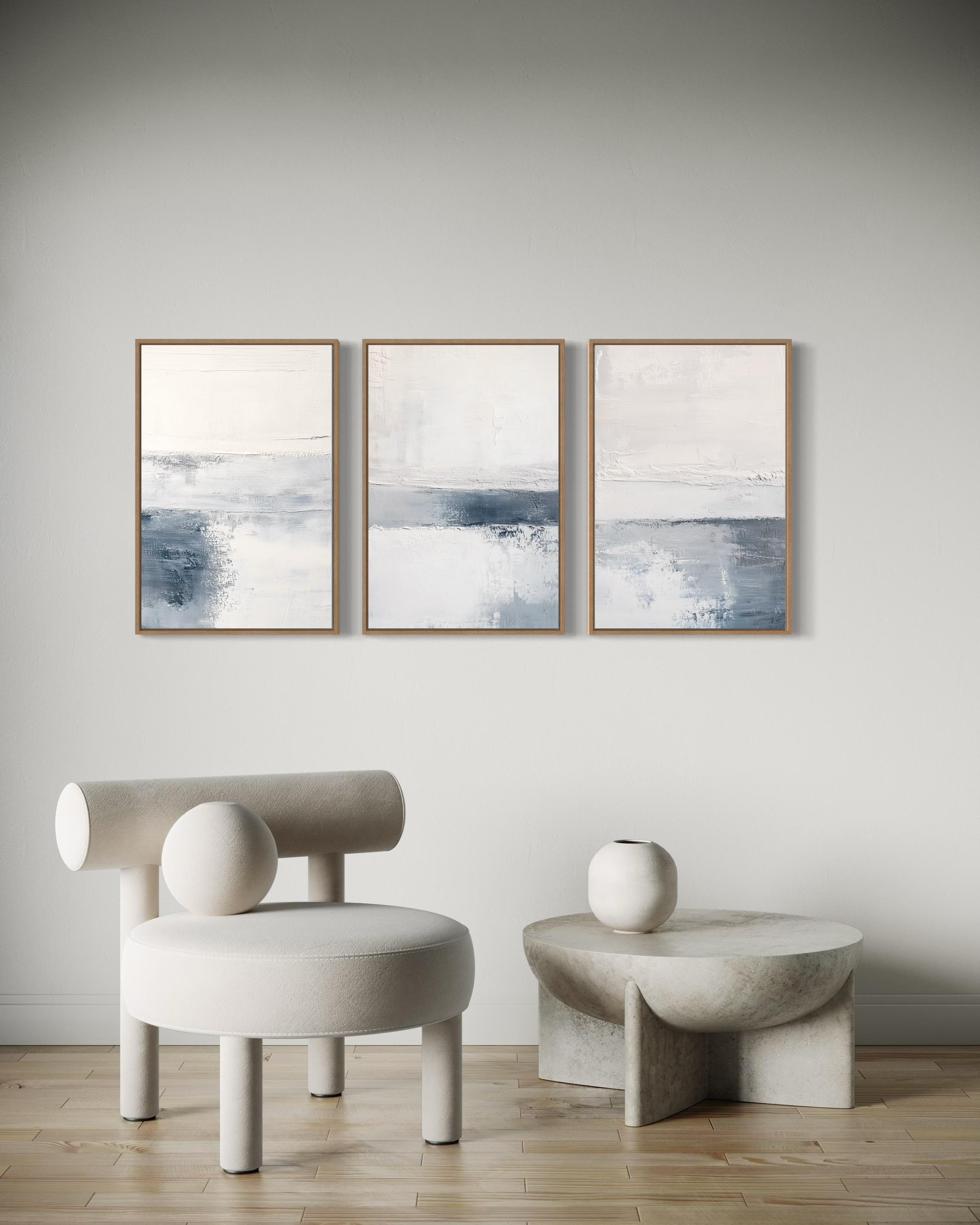 Set of 3 Minimalist Blue Abstract Prints ,modern Wall Art Digital ...