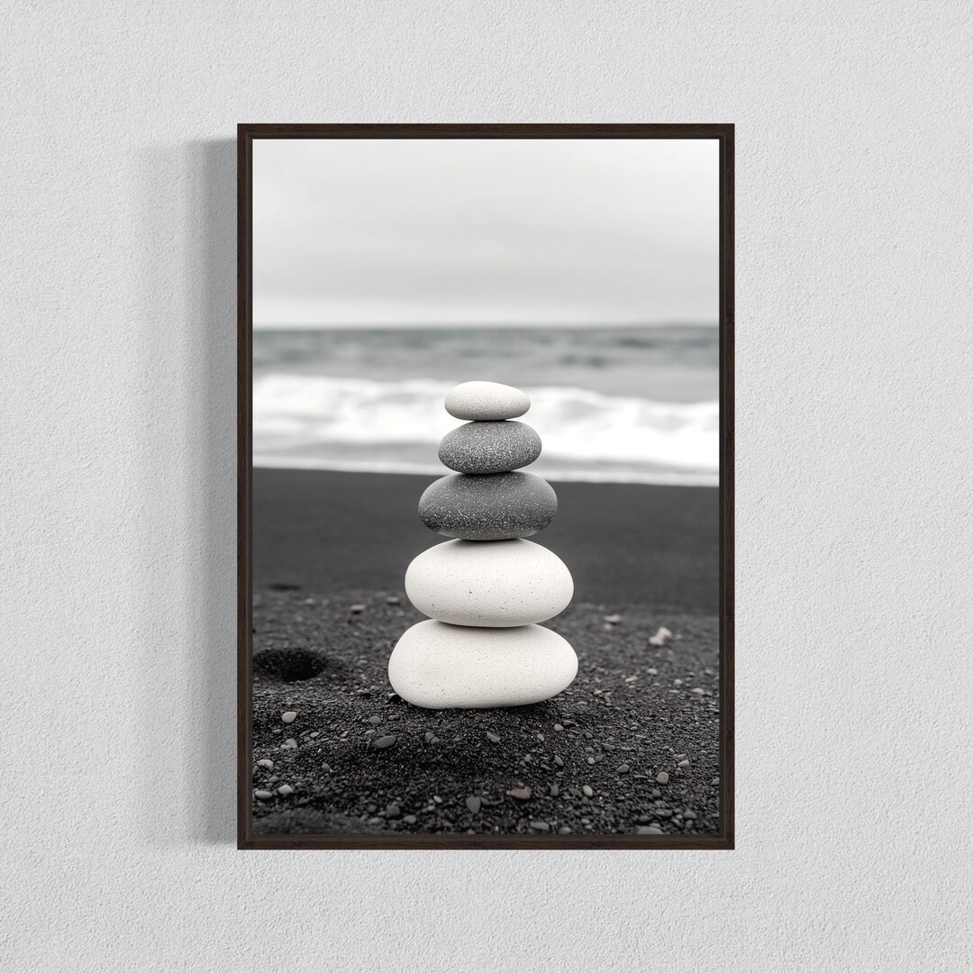 Stone Tower Black and White Wall Art Digital Download Minimalist Print ...