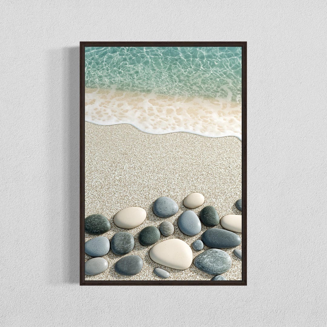 Rocks in Water Digital Download, Coastal Wall Art, Beach Stones Print ...