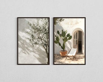 Olive Tree Wall Art, Mediterranean Patio Print, DIGITAL DOWNLOAD, Neutral Boho Decor