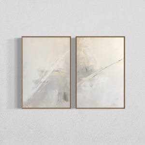 Abstrakt Beige & Blau Minimalistische Kunstdrucke: 2er Set (Digitaler Download)