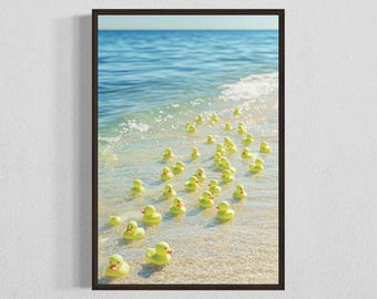 Rubber Duck Ocean Wall Art, Kids Digital Download Print