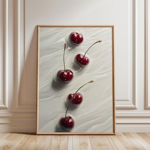 Cherry Kitchen Art Print: Minimalist Fruit Photography (Digital Download)
