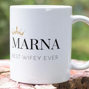 Best Wifey Ceramic Mug - Personalized Coffee Cup, Gift for Wife, Anniversary, Birthday, Mother&#39;s Day, Friendship