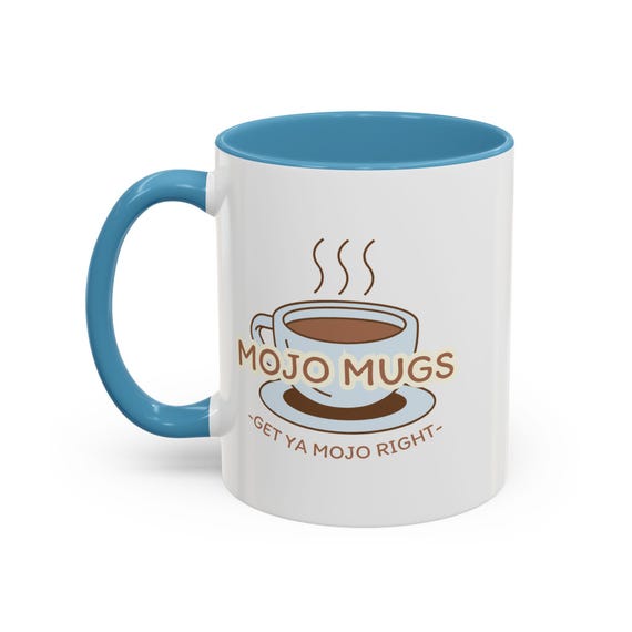 Morning Mojo Accent Coffee Ceramic Mug (11, 15oz) Ceramic, Ceramic Tea Cup, Work Desk Mug, Tea Drinker, Coffee Lover, Gifts for Her Him