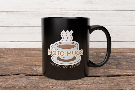 Mojo Morning Accent Coffee Ceramic Mug (11, 15oz) Ceramic, Black Tea Cup, Work Desk Mug, Tea Drinker, Coffee Lover, Gifts for Her Him