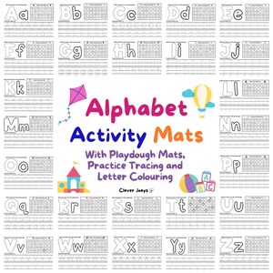 Tapetes de actividades con alfabeto y plastilina / Tapetes de actividades con alfabeto para imprimir / Tapetes de plastilina, trazado de letras y reconocimiento de letras