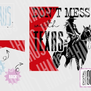 Maglietta Country in stile Western in formato PNG, Design per concerti country, Non scherzare con il Texas, Download di magliette da concerto