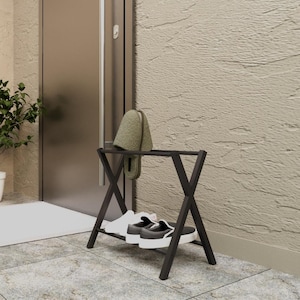 Foldable Metal Shoe Rack Stand, Entryway Shoe Organizer
