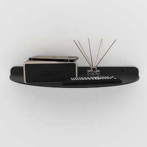 Modern Black Metal Floating Shelf: Minimalist Wall Decor