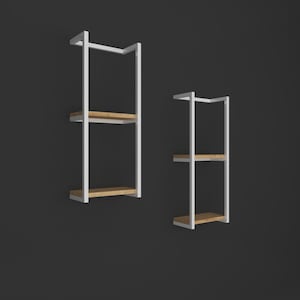 Wall Mounted Towel Holder with 2 Shelves, Metal Bathroom Storage Solution image 10