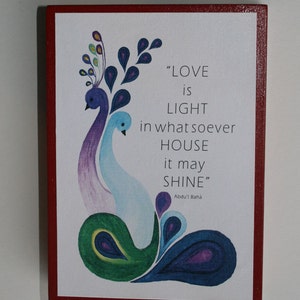 Bahai QuoteLove is light in whatsoever house it ma shine Baha'i Art AYY'AM_I_H'A GIFT image 2