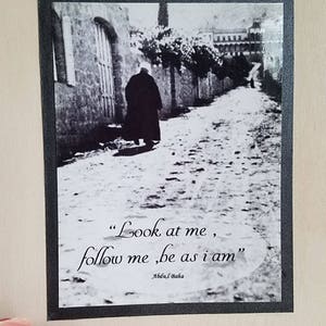 Bahia art, " Look at me , follow me , be as i am" mounted on wood block .