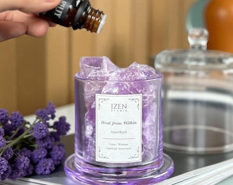 Amethyst Crystal Essential Oil Diffuser: Aromatherapy Gift, Home Fragrance Decor, Gemstone for Spiritual Wellness