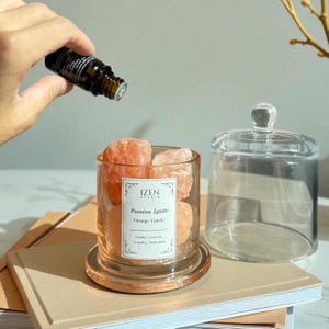 Difusor de aceites esenciales de cristal: regalo de aromaterapia, decoración para el hogar con fragancia, piedra preciosa de calcita naranja.