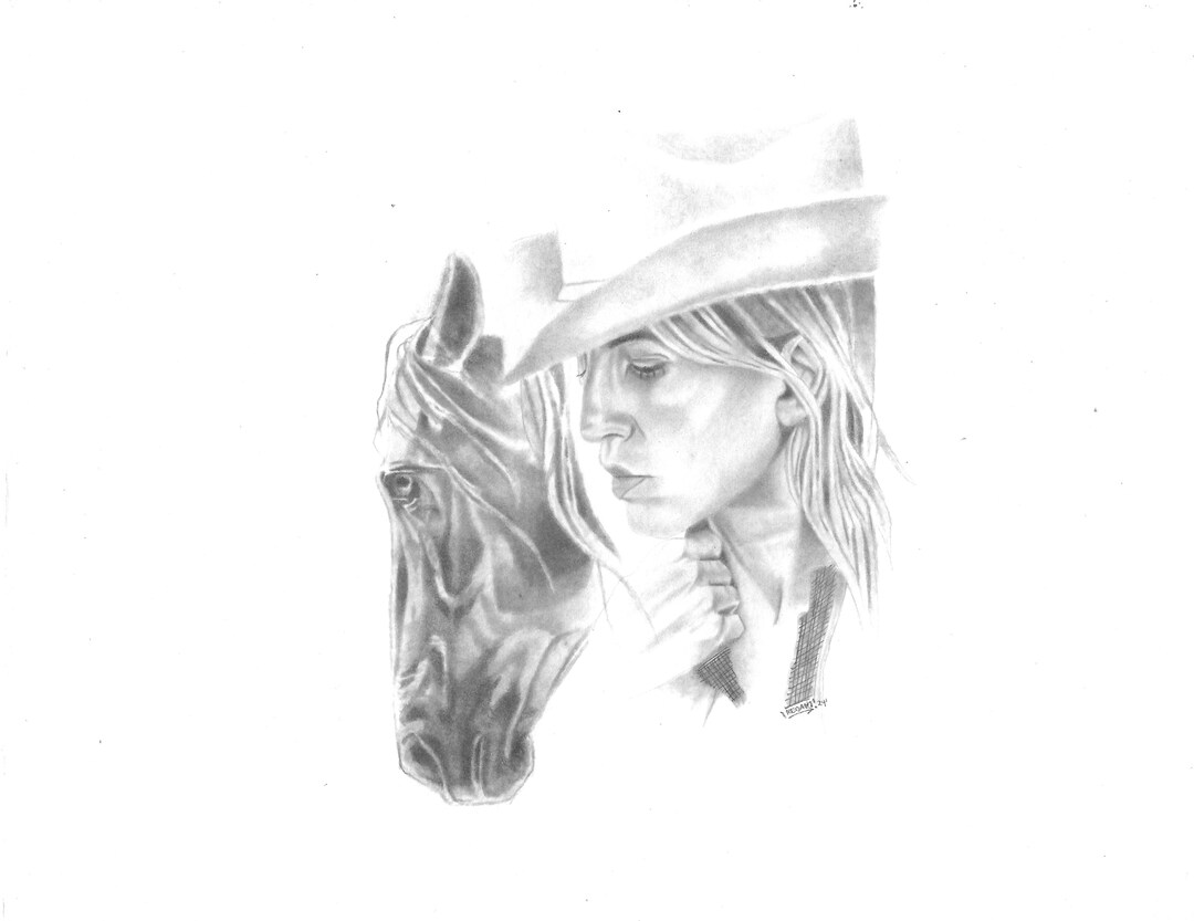 Horse and Rider Portrait - Etsy