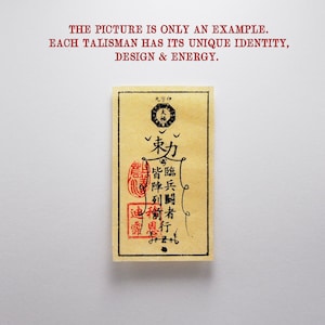 FuLu Life-saving Talisman Ancient Chinese Charm Spell JiǔzìYìn x MOBILE or WALLET. Artwork Calligraphy Guard Protective Energy on rice paper