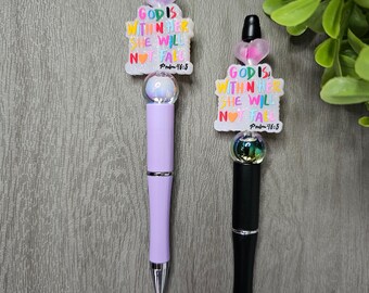 Faith Beaded Pen: Christian Gift with Bible Verse