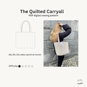 The Quilted Carryall Tote Bag gesteppte Tasche Alltagstasche digitales Schnittmuster digital sewing pattern PDF print @ home A0 A4 US Letter