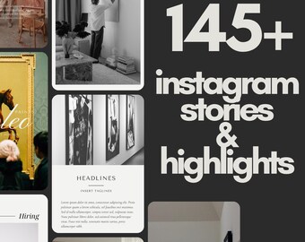 145+ Bold & Modern Instagram Stories + Highlights Templates for Small Business – Canva Editable Templates for Engaging Social Media